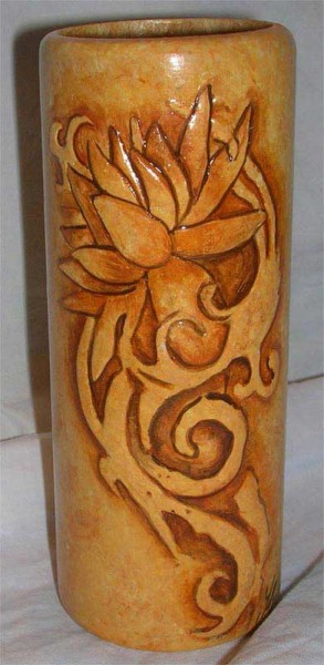 Realizzazione rilievo su legno - Fiore di loto